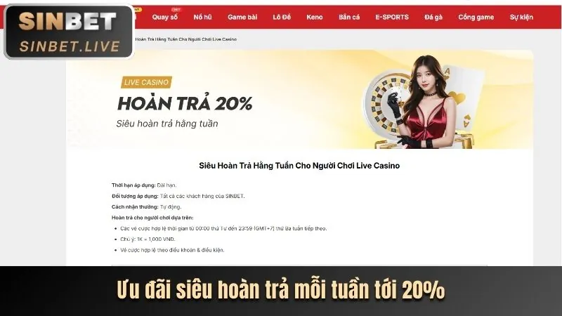 Hoàn trả sòng bạc hàng tuần